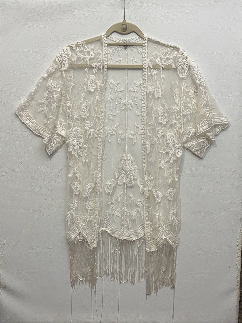 Charlotte Russe White Lace Sheer Cover-Up XS
